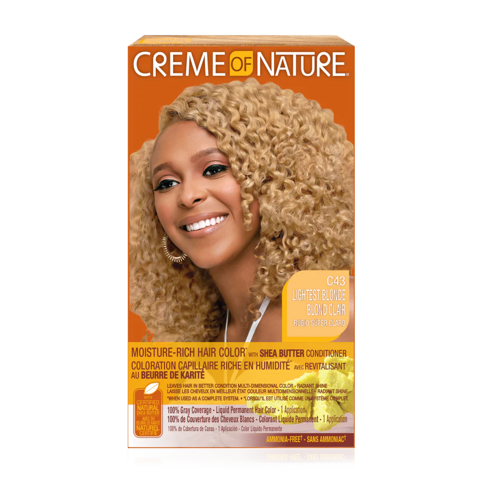 Moisture Rich Liquid Hair Color by Crème of Nature, C43 Lightest Blonde Kit, 1 Application x-pression