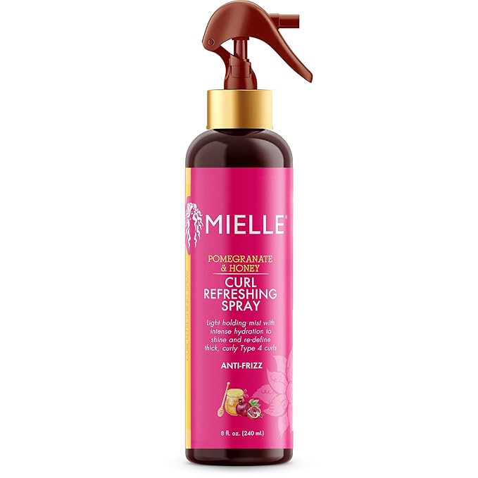 Mielle Organics Pomegranate & Honey Curl Refreshing Spray, Moisturizing Defining Mist For Thick Curly Hair Type 4 Hair, Treatment For Volume, Shine, & Frizz Control, 8-Fluid Ounces x-pression