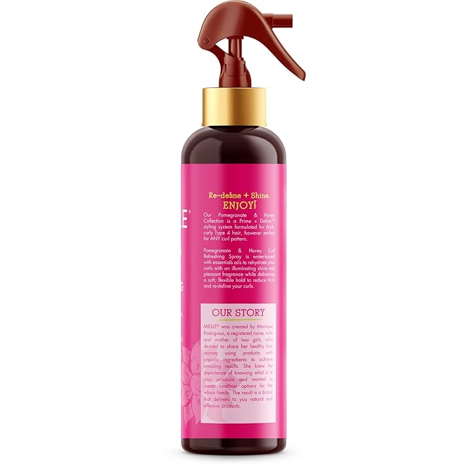 Mielle Organics Pomegranate & Honey Curl Refreshing Spray, Moisturizing Defining Mist For Thick Curly Hair Type 4 Hair, Treatment For Volume, Shine, & Frizz Control, 8-Fluid Ounces x-pression
