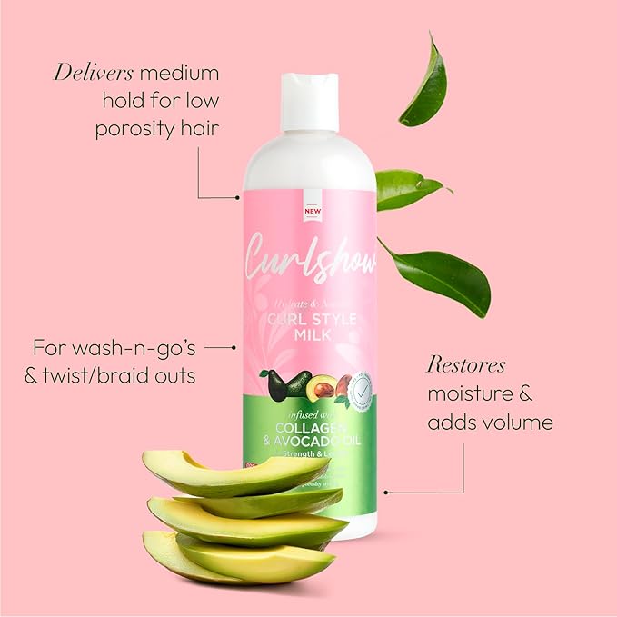 ORS Olive Oil Curlshow Curl Style Milk Infused with Collagen & Avocado Oil for Strength & Length (16.0 oz) x-pression