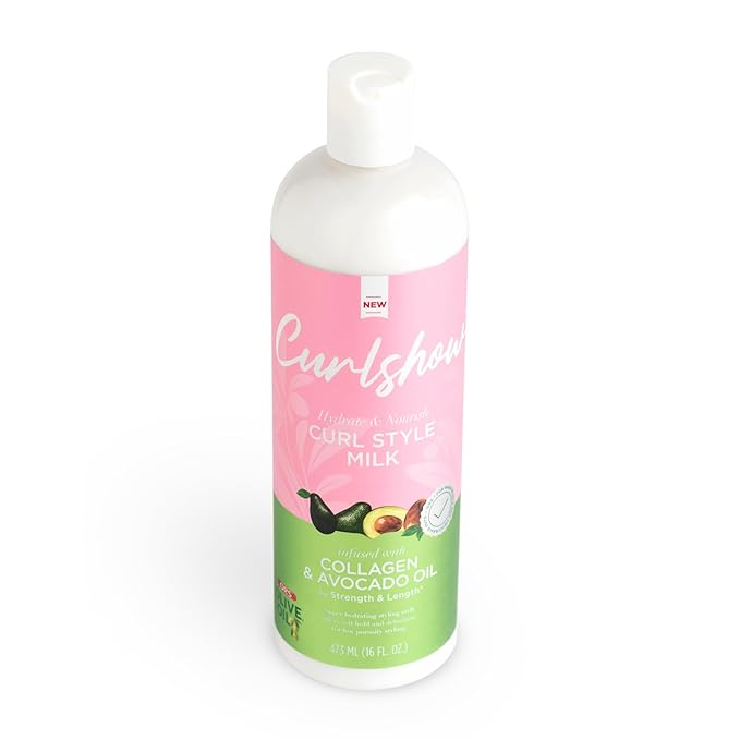 ORS Olive Oil Curlshow Curl Style Milk Infused with Collagen & Avocado Oil for Strength & Length (16.0 oz) x-pression