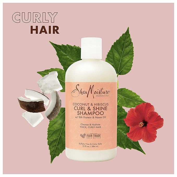 SHEA MOISTURE Coconut & Hibicus Curl & Shine Shampoo, 384 ml x-pression