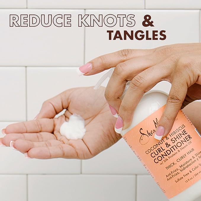 SHEA MOISTURE Coconut & Hibiscus Curl & Shine Oily Conditioner - 13 Oz,1 Count x-pression