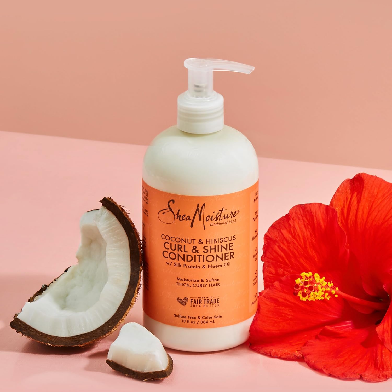 SHEA MOISTURE Coconut & Hibiscus Curl & Shine Oily Conditioner - 13 Oz,1 Count x-pression