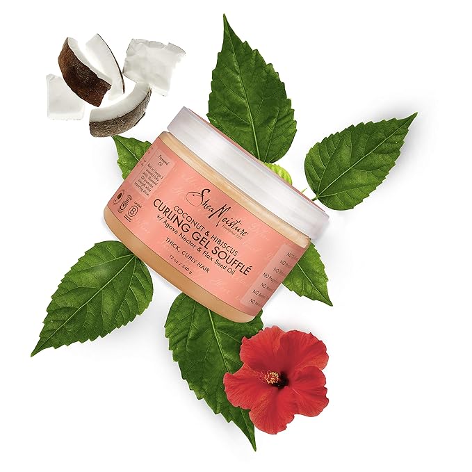 SHEA MOISTURE Coconut & Hibiscus Curling Gel Souffle, 12 Ounce x-pression