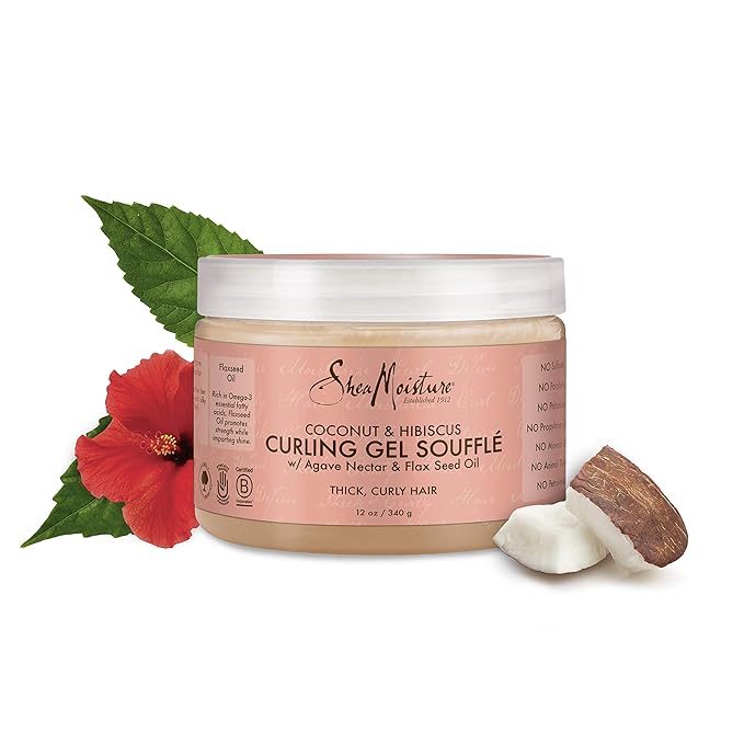 SHEA MOISTURE Coconut & Hibiscus Curling Gel Souffle, 12 Ounce x-pression