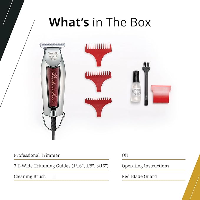 Wahl Professional Men 5-Star Professional Series 8081 Corded Electric Hair Trimmer Detailer (5-Inch) (Maroon) x-pression