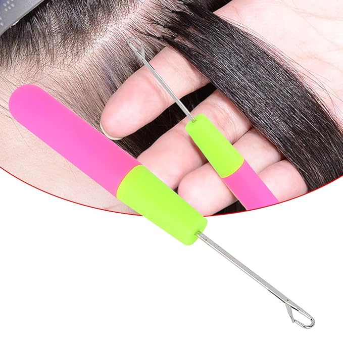 Crochet Hook Needle, Fine Workmanship Comfortable Hair Extensions Threader, Hair Extension for Manual Wig Making(Large Crochet) x-pression