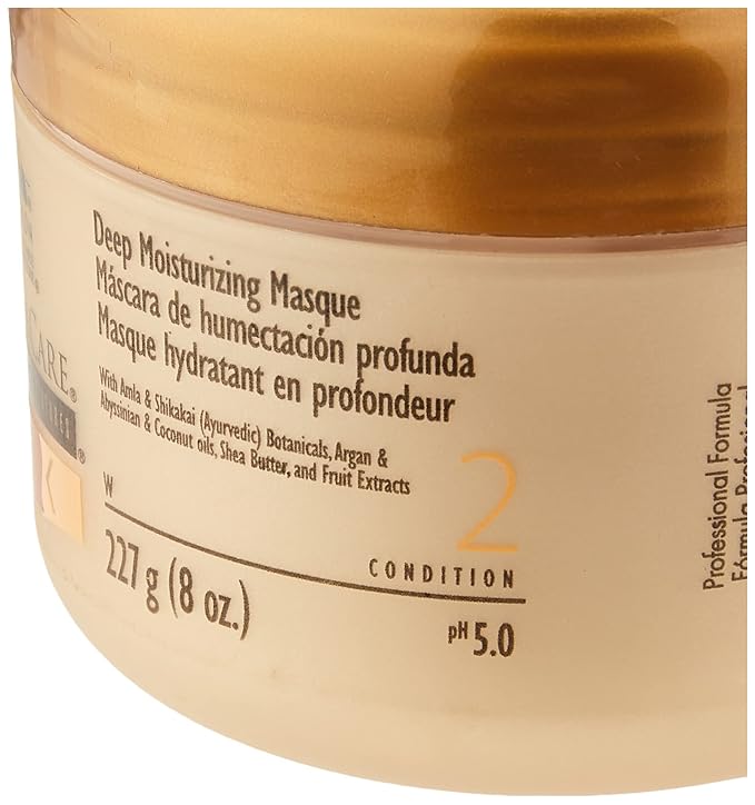 KeraCare Natural Textures Deep Moisturizing Masque 8 oz - With Argan, Abyssinian & Coconut Oils - Shea Butter and Fruit Extracts - Restores Hair Moisture - Prevents Breakage