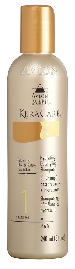 KeraCare Hydrating Detangling Shampoo 8 oz - Moisturize, Detangle and Soften Hair - Remove Excess Oil - Minimize Hair Breakage - Superior Detangling