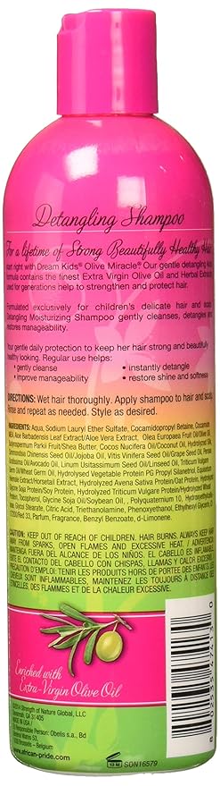African Pride Dream Kids Olive Miracle Detangling Shampoo, 12 Ounce, 355 mL