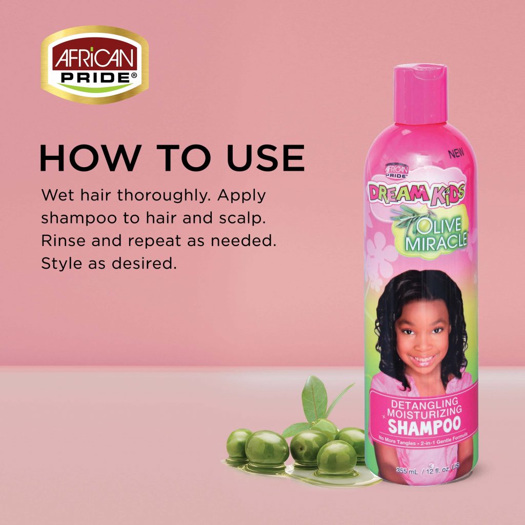 African Pride Dream Kids Olive Miracle Detangling Shampoo, 12 Ounce, 355 mL