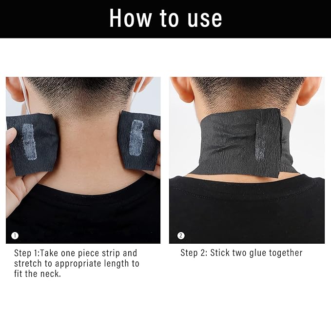 Disposable Neck Strips 5 Rolls, Ooloveminso Barber Stretchy Paper Neck Band Hairdressing Accessory for Salon Haircut Styling 500 Strips (Black) x-pression
