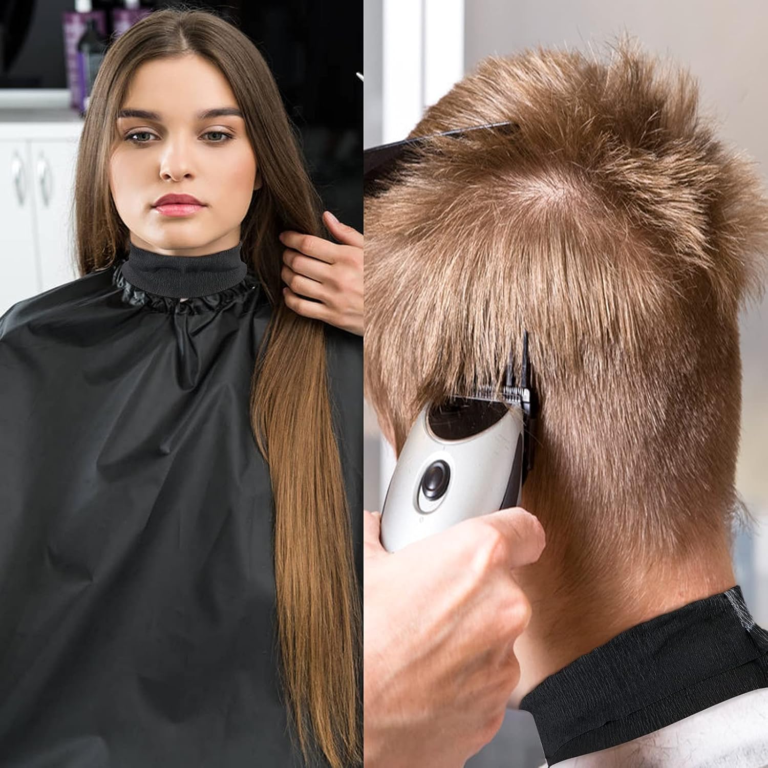 Disposable Neck Strips 5 Rolls, Ooloveminso Barber Stretchy Paper Neck Band Hairdressing Accessory for Salon Haircut Styling 500 Strips (Black) x-pression