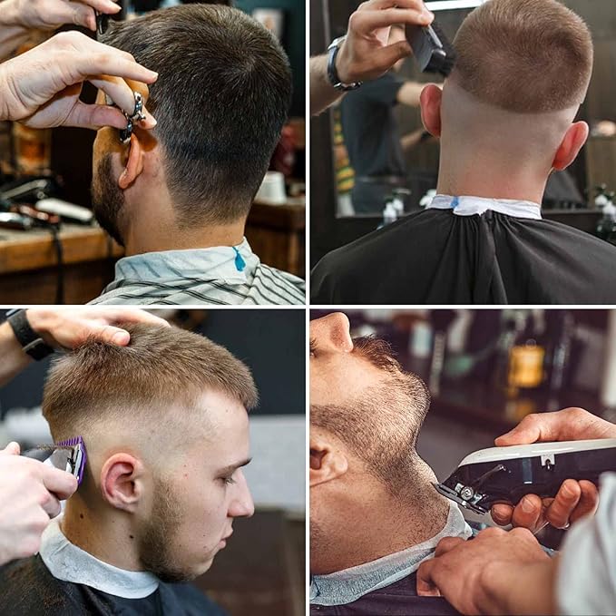 Disposable Neck Strips 5 Rolls, Ooloveminso Barber Stretchy Paper Neck Band Hairdressing Accessory for Salon Haircut Styling 500 Strips (Black) x-pression