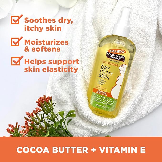 Palmer's Cocoa Butter Soothing Oil Spray For Dry Itchy Skin Relief, Preganancy Safe - 150ml x-pression