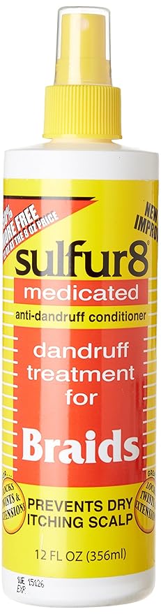 Sulfur 8 Medicated Anti Dandruff Treatment For Braids Prevent Dry Itching Scalp, 12 Ounce x-pression