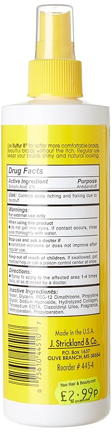 Sulfur 8 Medicated Anti Dandruff Treatment For Braids Prevent Dry Itching Scalp, 12 Ounce x-pression