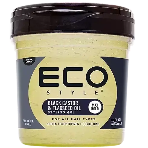 Eco Style Black Castor and Flaxseed Oil Styling Gel - Helps Nourish and Repair Damaged Hair - Promotes Healthy Scalp - Provides Superior and Weightless Hold - Delivers Long Lasting Shine x-pression