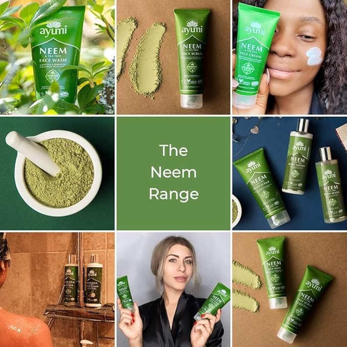 Ayumi Acne Face Wash with Neem | Oily Skin Wash with Nettle Leaf Extract | Tea Tree Oil for Acne Treatment | Hydrating Facewash with Moringa Oil | Women & Mens Face Wash for Skin Care ,150 mL