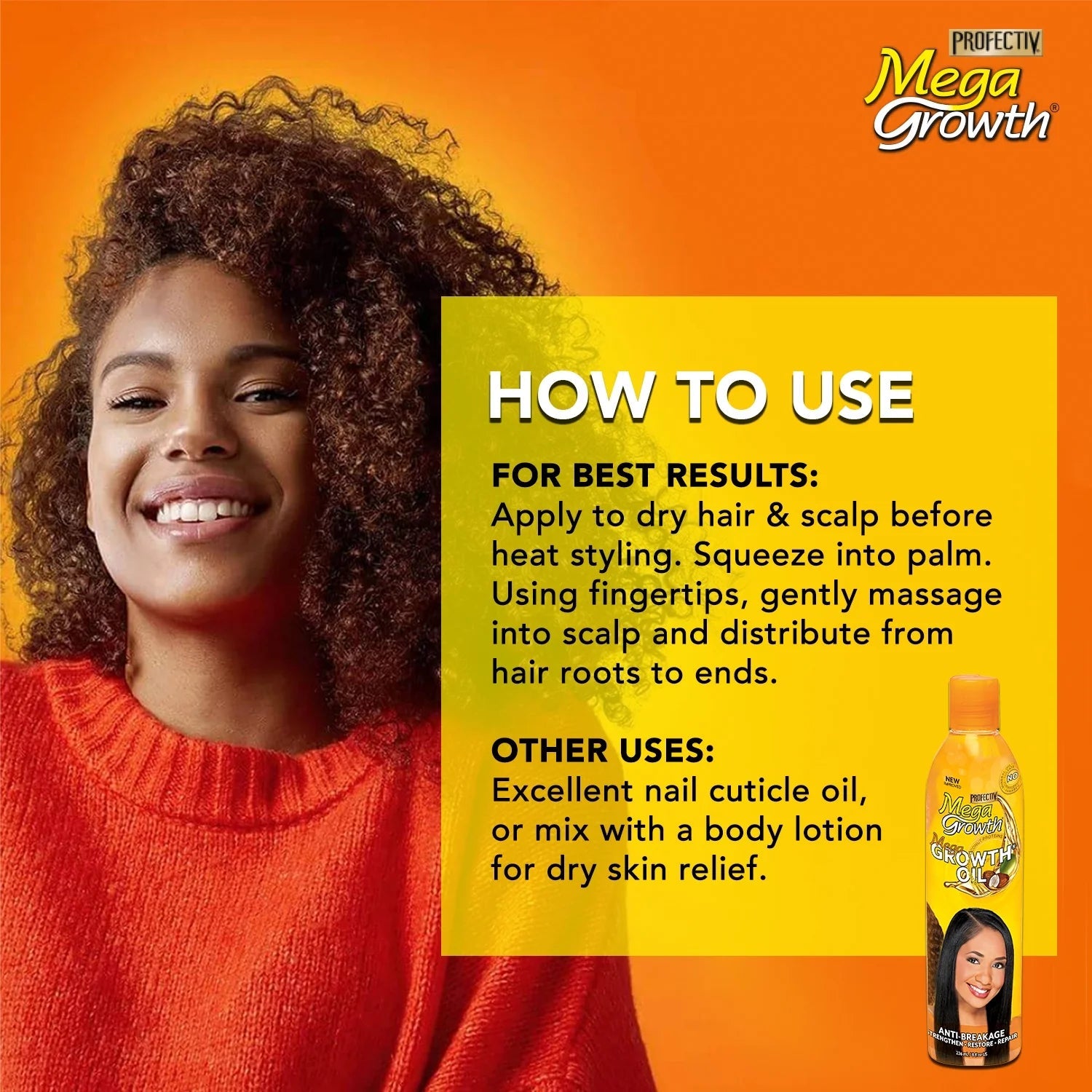 Profectiv Mega Growth Antibreakage Strengthening Mega Growth Oil 8 fl. oz, All Hair Types x-pression