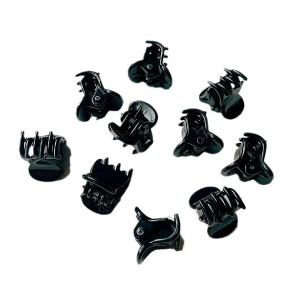8 Mini Hair Clip Claw Clamps 1CM Plastic Small Plastic Black Hair Claw Clips UK