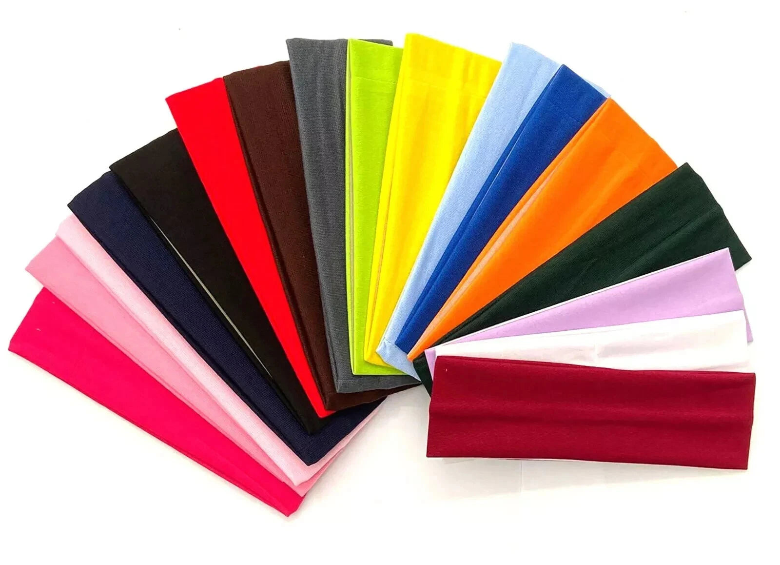 7cm Wide Plain Stretchy Fabric Headband Band Unisex Hairbands
