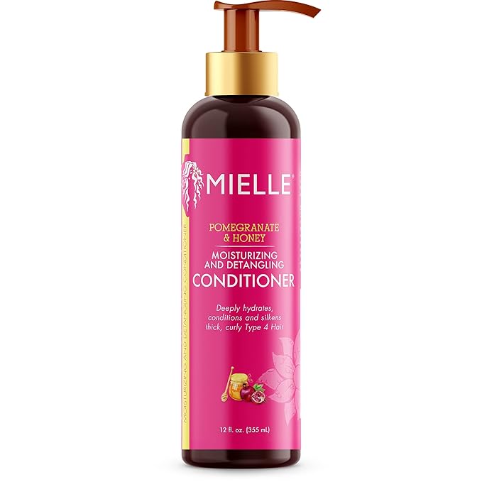 Mielle Organics Pomegranate & Honey Detangling Conditioner, Hydrating & Moisturizer For Dry, Damaged, & Frizzy Hair, Treatment For Thick Curly Wavy Hair Type 4 Hair, 12-Fluid Ounces x-pression