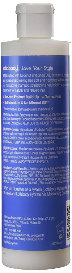 Lottabody Lotta Body Coconut & Shea Oils Hydrate Me Moisturizing Shampoo, 10.1 Oz x-pression