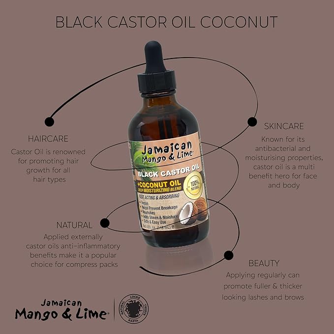 Jamaican Mango Black Castor Oil, Coconut, 4 Ounce | 8 Ounce x-pression