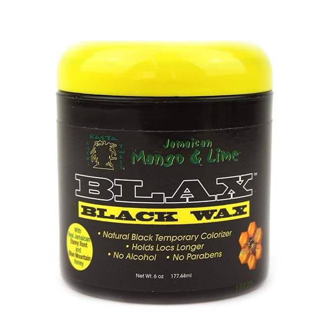 Jamaican Mango & Lime Blax Black Wax 6oz - dreadlock holder wax and Colorizer - Parabens & alcohol Free dread waxing natural cream - Non sticky & good smell for locks x-pression