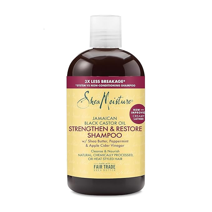 SHEA MOISTURE Jamaican Black Castor Oil Strengthen & Restore for Damaged Hair Shampoo shampoo for Damaged Hair 13 oz x-pression