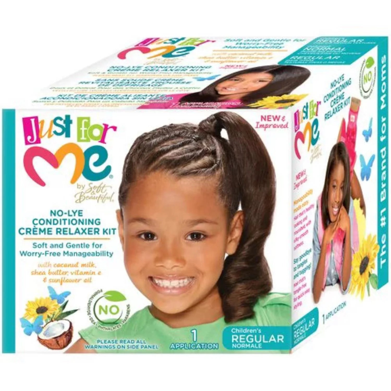 Just For Me No-Lye Conditioning Créme Relaxer Kit, Curly, Child, Regular x-pression