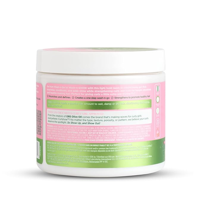 ORS Olive Oil Curlshow Leave-In Conditioner Gel Infused with Collagen & Avocado Oil for Strength & Length (16.0 oz) x-pression