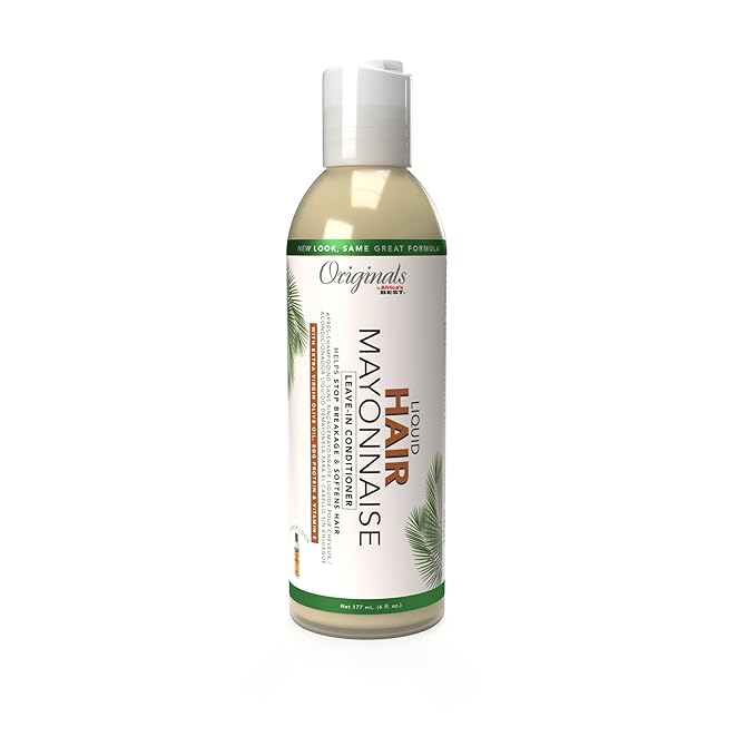 Originals by Africa's Best Leave In Liquid Hair Mayonnaise, Leave-In Conditioner, Repairs, Rebuilds, and Revitalizes Hair, Excellent For All Hair Types, 6 oz