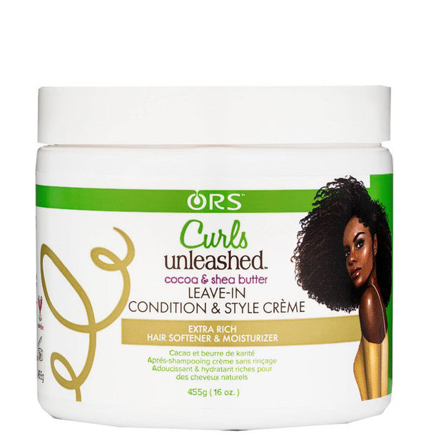 ORS Curls Unleashed Cocoa & Shea Butter Leave In Conditioner & Style Crème, 16 Ounce x-pression