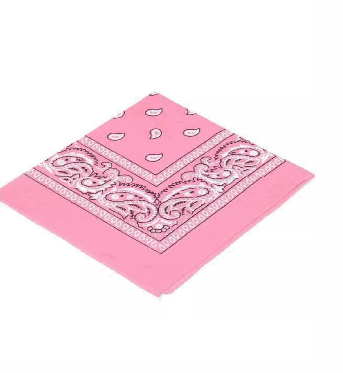 Paisley Pattern Bandana Head Neck Scarf Black & White & Grey & Red *UK SELLER*