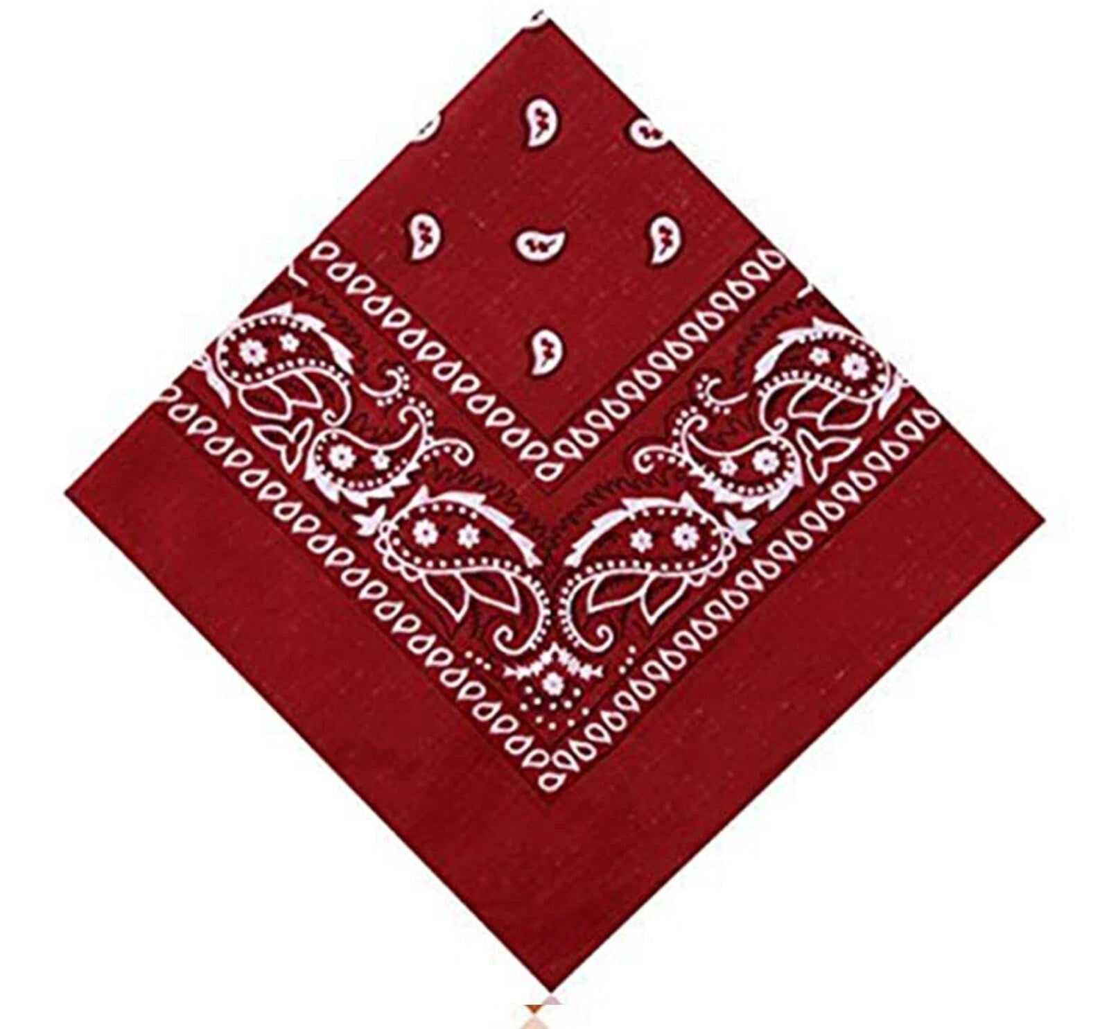 Paisley Pattern Bandana Head Neck Scarf Black & White & Grey & Red *UK SELLER*