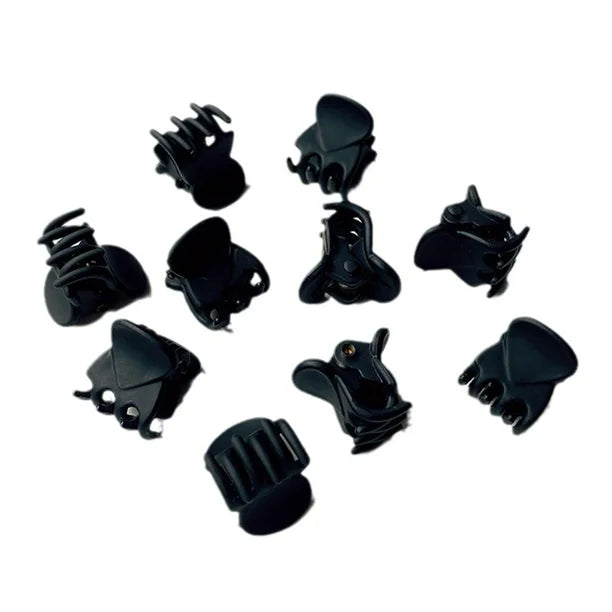 8 Mini Hair Clip Claw Clamps 1CM Plastic Small Plastic Black Hair Claw Clips UK