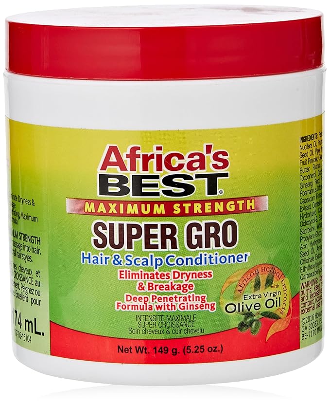 Africa's Best Super Gro Maximum Hair & Scalp Conditioner 5.25 oz