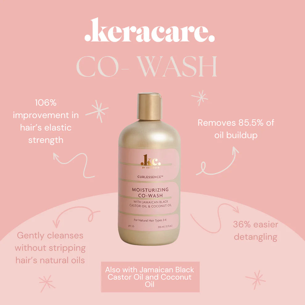 KeraCare Curl essence Moisturizing Co-Wash Jamaican Castor Oil & Coconut Oil, 12 oz