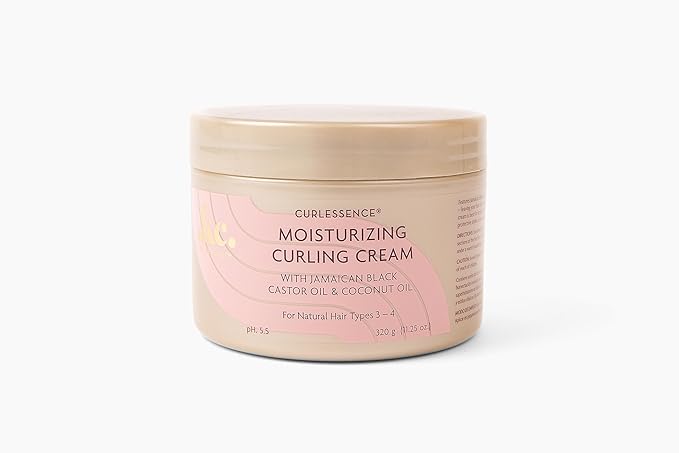 KeraCare CurlEssence Moisturizing Coconut Curling Cream - With Jamaican Black Castor Oil & Coconut Oil - For Curly Hair - SIlicone and Paraben Free - 12 oz