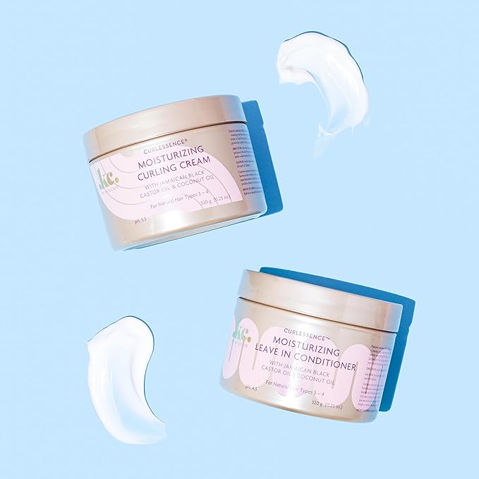 KeraCare CurlEssence Moisturizing Coconut Curling Cream - With Jamaican Black Castor Oil & Coconut Oil - For Curly Hair - SIlicone and Paraben Free - 12 oz