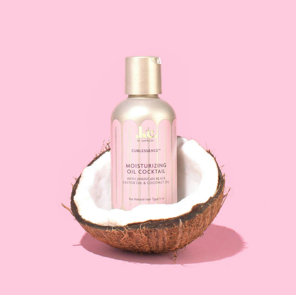 KeraCare CurlEssence Moisturizing Oil Cocktail - 4 fl oz - With Jamaican Black Castor Oil, Coconut Oil, Sunflower Oil & Soybean Oil