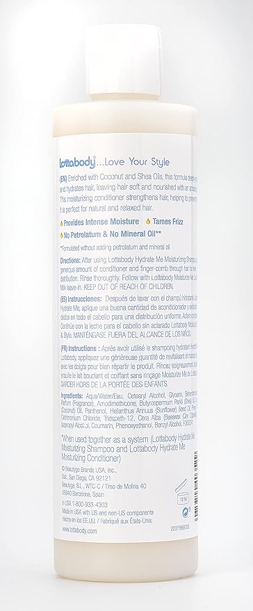 Lotta Body Hydrate Me Moisturizing Conditioner with Coconut & Shea Oils, 10 Fluid Ounce x-pression
