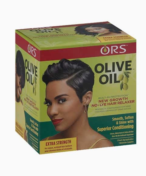 ORS Olive Oil Build-In Protection New Growth No-Lye Hair Relaxer - Extra Strength, 11.36 Oz x-pression