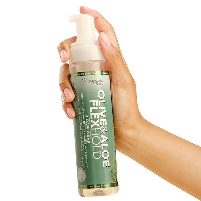 Originals by Africa's Best Olive Oil Foam Wrap Lotion, 6.5oz Bottle, Natural Conditioning, Alcohol Free Flexible Hold, Moisturizes and Helps Strengthen Hair