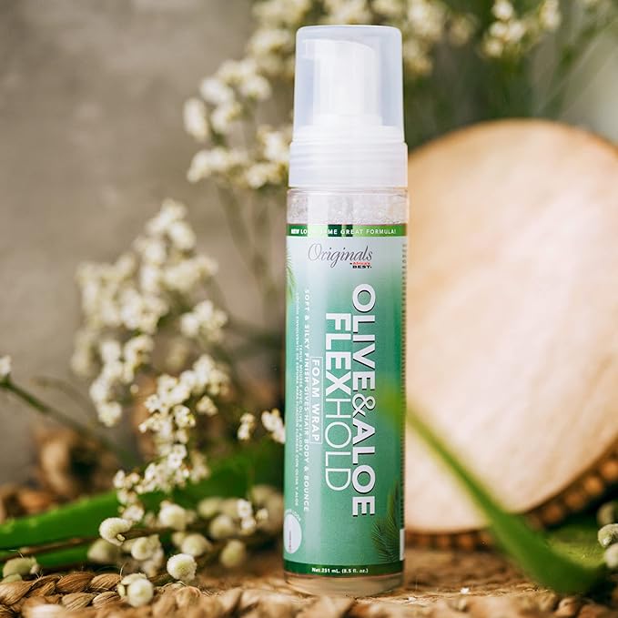 Originals by Africa's Best Olive Oil Foam Wrap Lotion, 6.5oz Bottle, Natural Conditioning, Alcohol Free Flexible Hold, Moisturizes and Helps Strengthen Hair