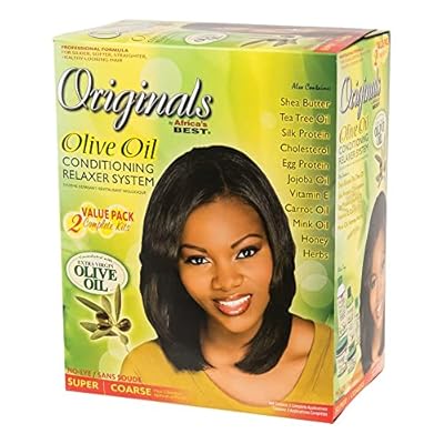 Africa's Best Olive Oil Conditioning Relaxer System 2-Pack for Regular/Coarse Hair Textures, Repair and Restore Elasticity, Soften and Shine