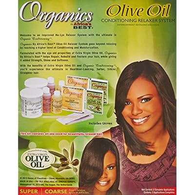 Africa's Best Olive Oil Conditioning Relaxer System 2-Pack for Regular/Coarse Hair Textures, Repair and Restore Elasticity, Soften and Shine